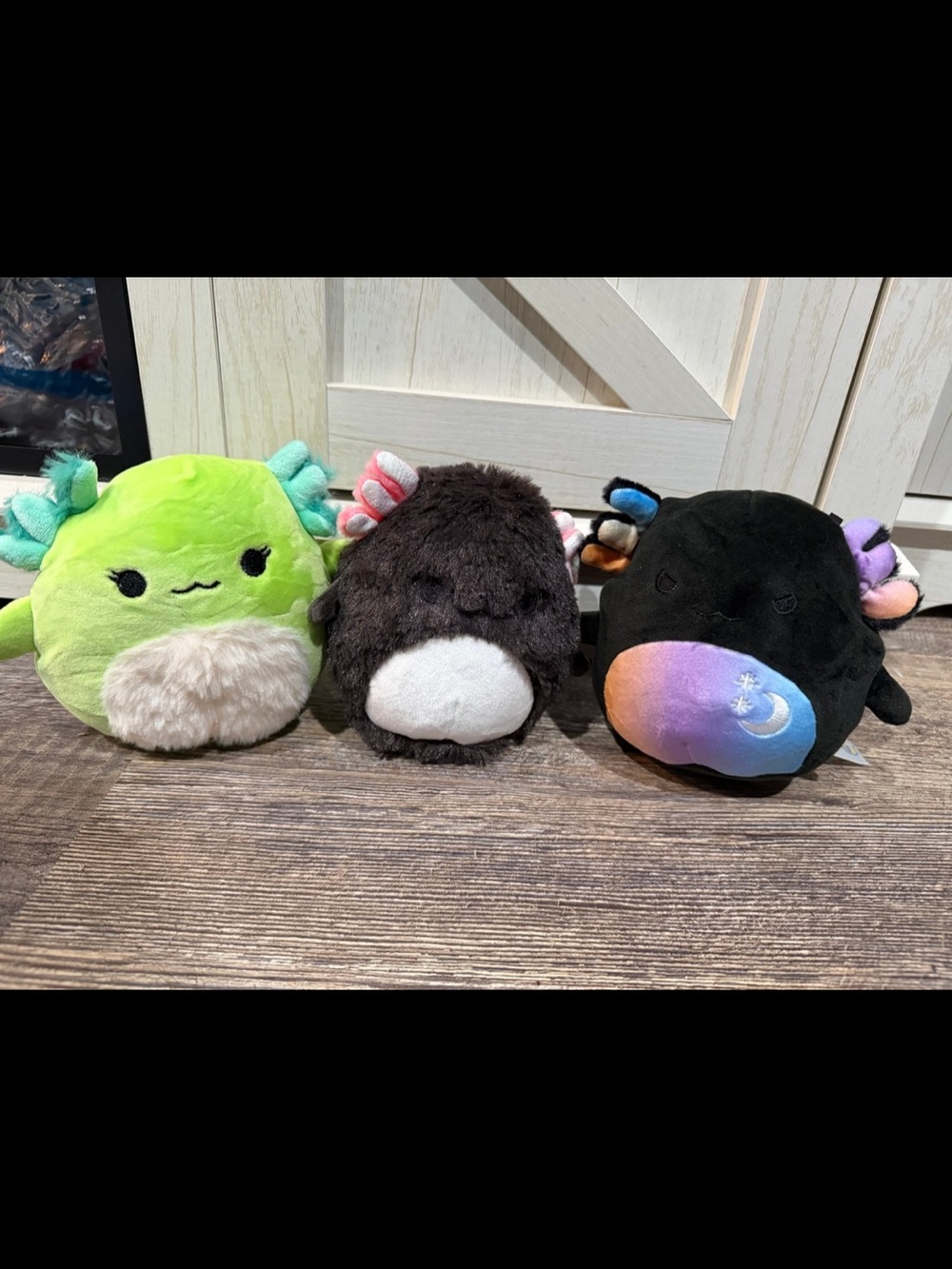 Squishmallows Axolotl Plush Trio - Green, Brown, and Black